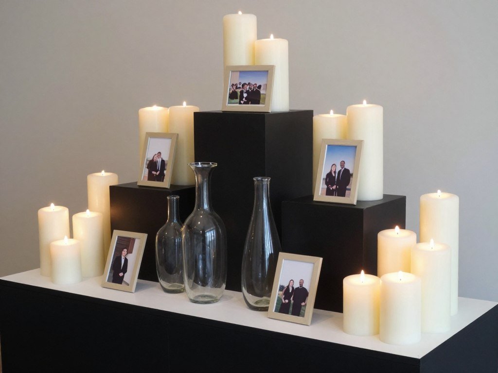 memorial table showing height variation technique