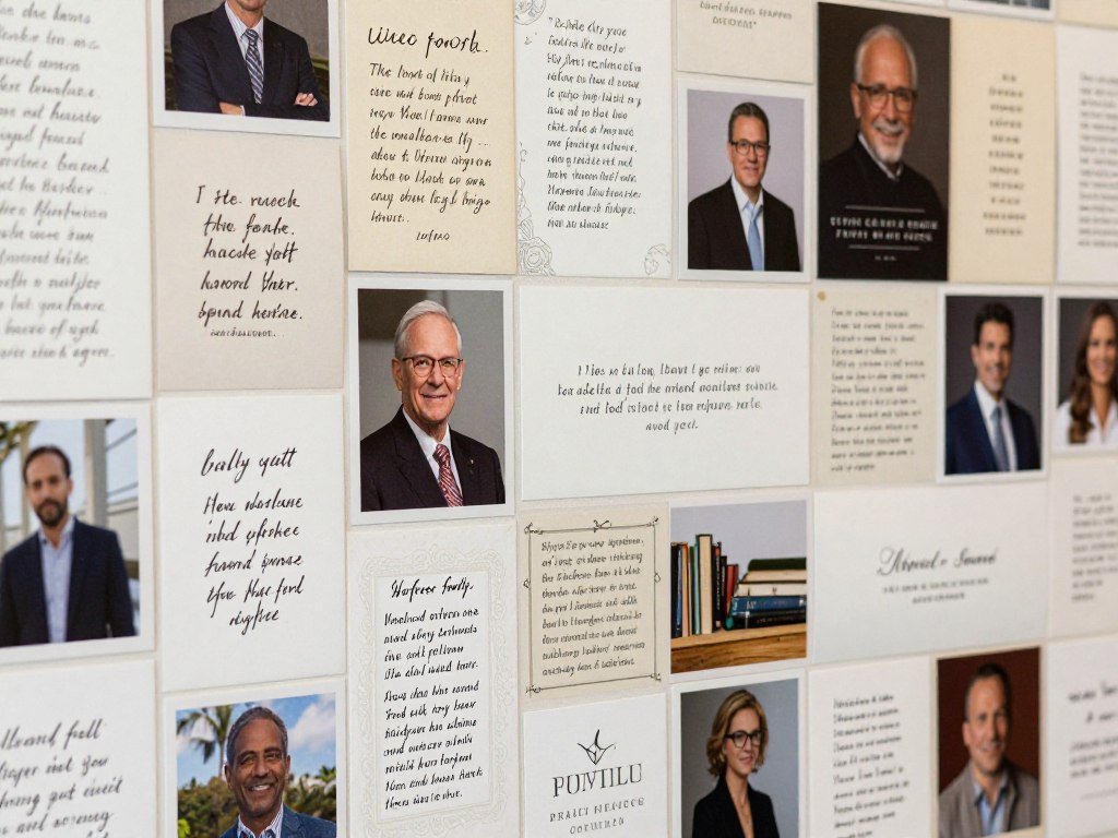 memorial table with favorite quotes and sayings displayed
