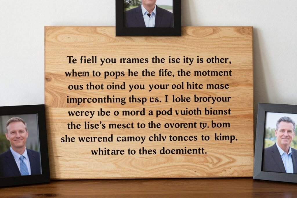 memorial with custom quote board