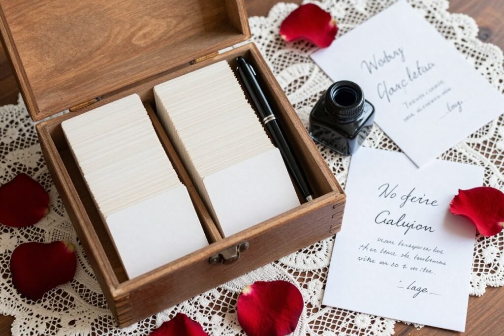memory cards in decorative box for guests