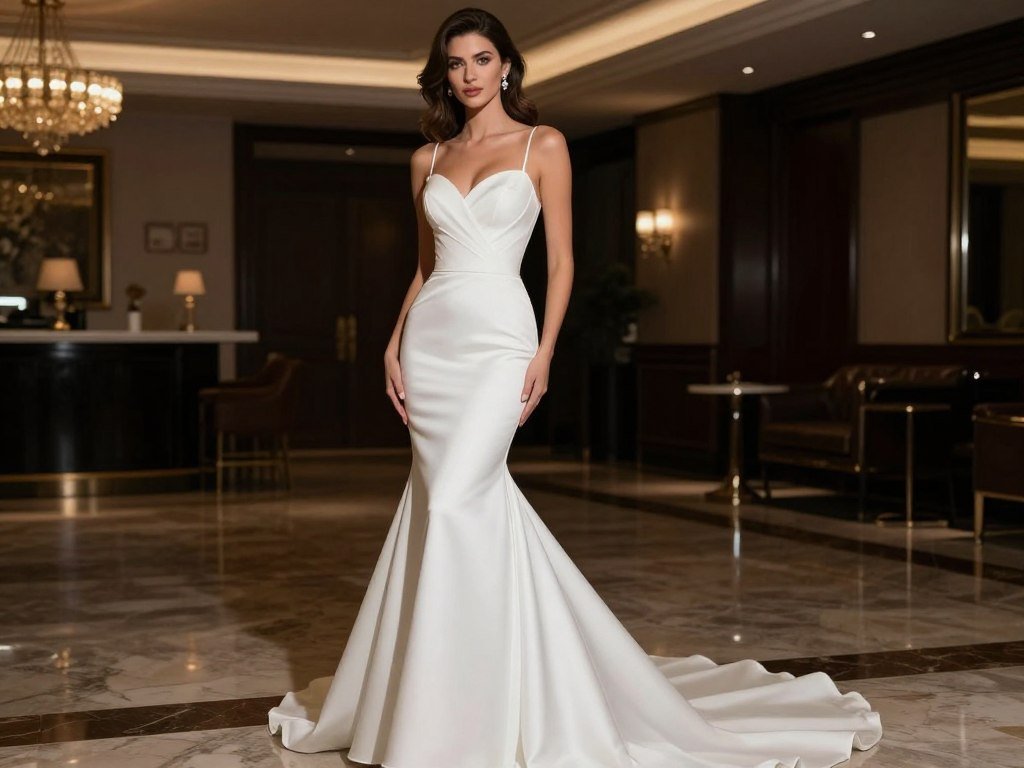 mermaid silhouette wedding dress fitted style
