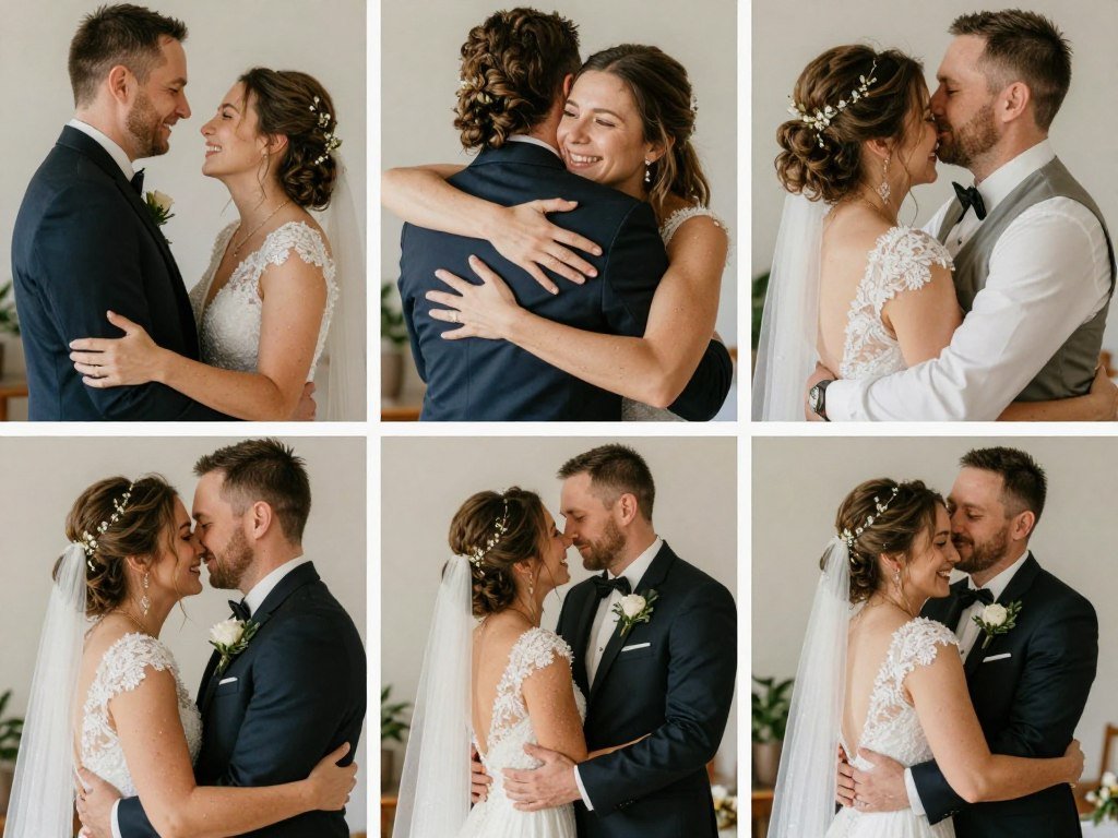 micro wedding photos showing couple interacting with each guest