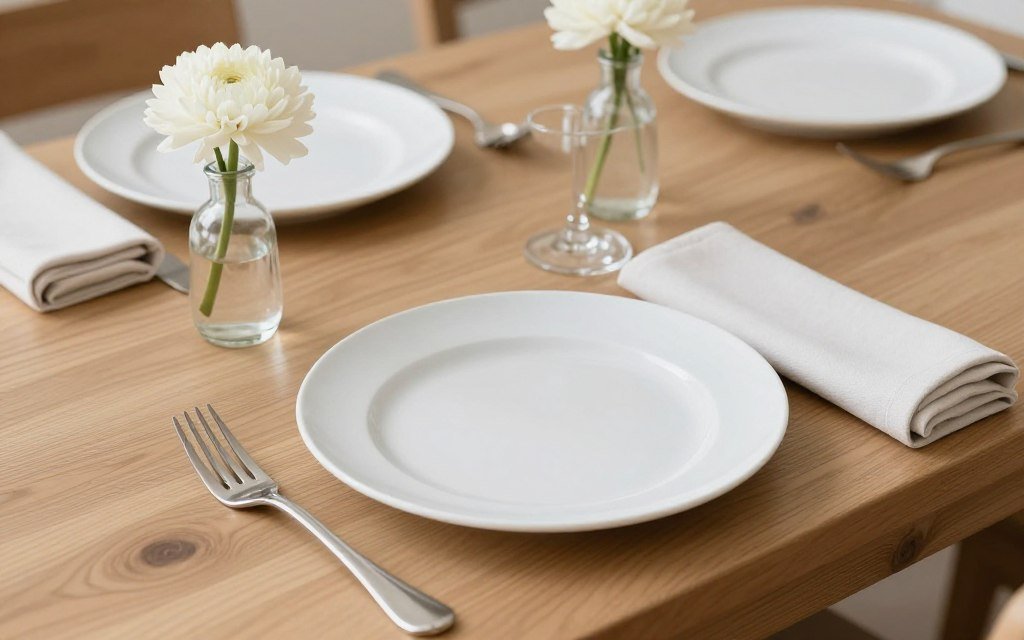 minimalist affordable table setting
