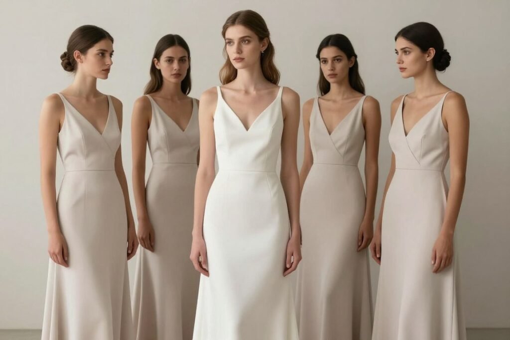 minimalist bridesmaid dresses modern wedding