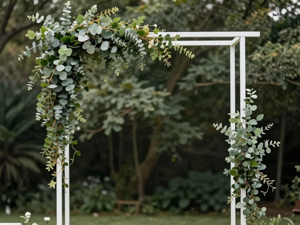 minimalist wedding arch with greenery only