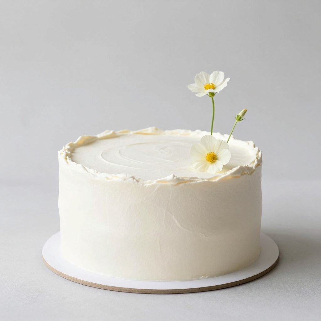 minimalist wildflower cake with sparse elegant flowers