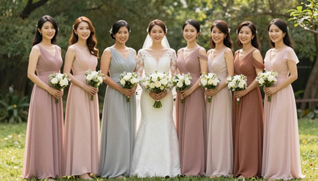 mix and match bridesmaid dresses coordinated