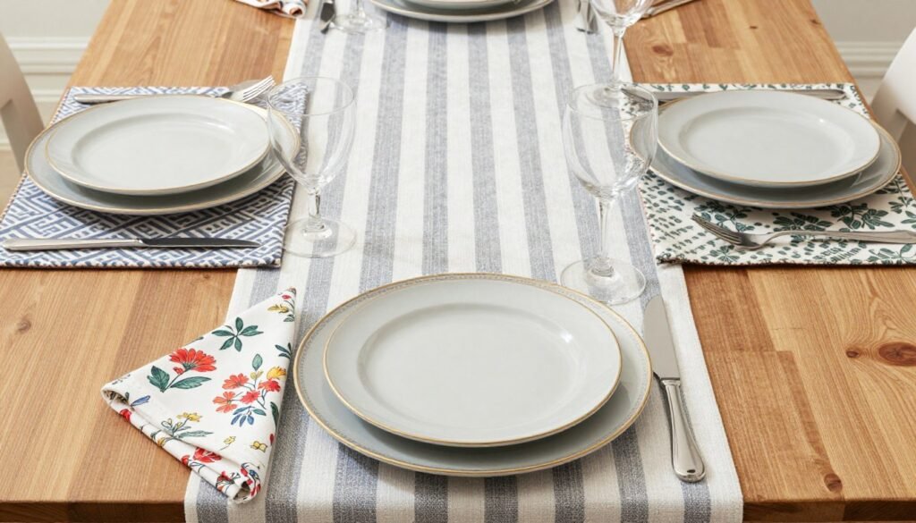 mixed pattern table setting example