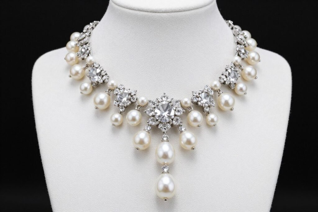 mixed pearl crystal jewelry set wedding