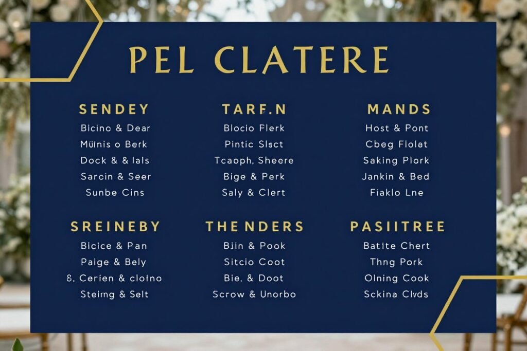 modern color palette wedding seating chart