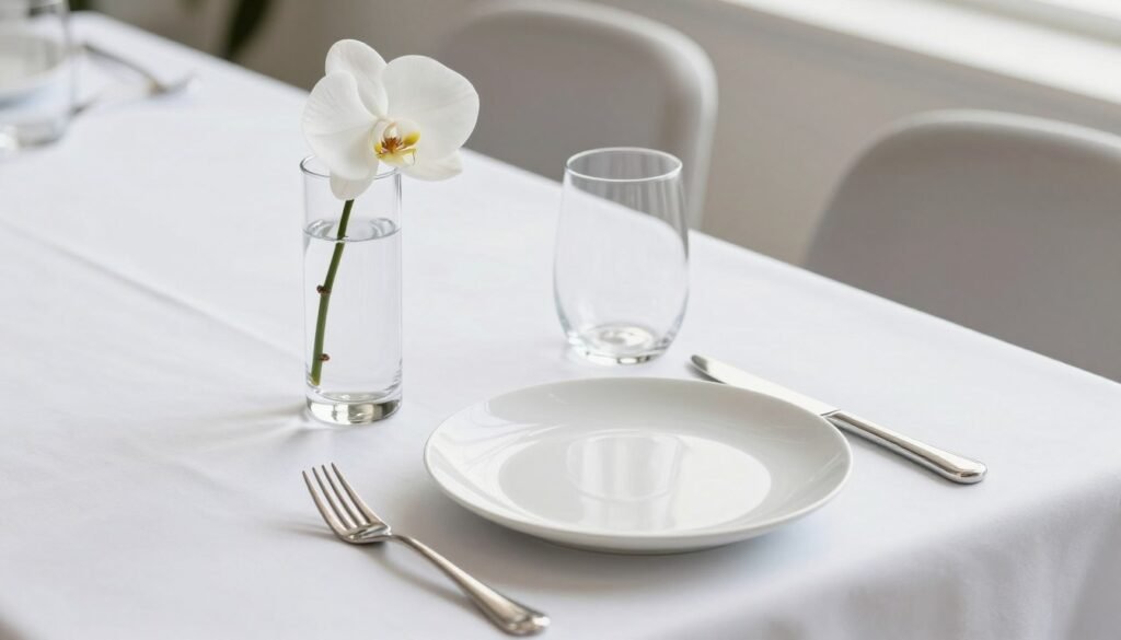 modern minimalist wedding table ideas with simple elegant centerpiece