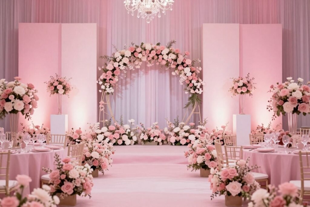 monochromatic wedding theme focused on color palette