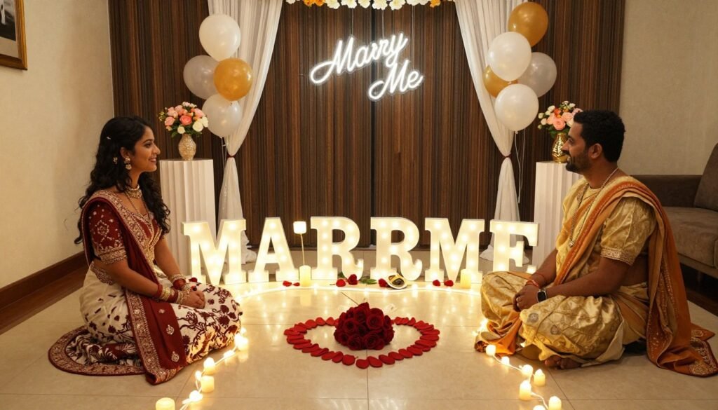 multicultural proposal setup combining traditions