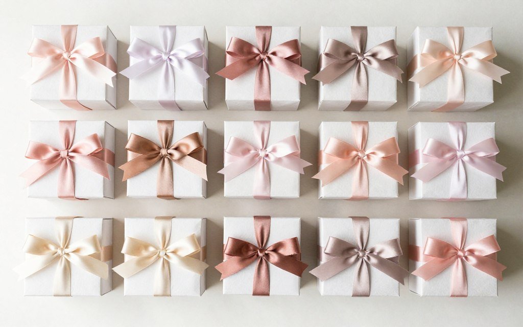 multiple bridesmaid boxes showing unified theme with individual personalization