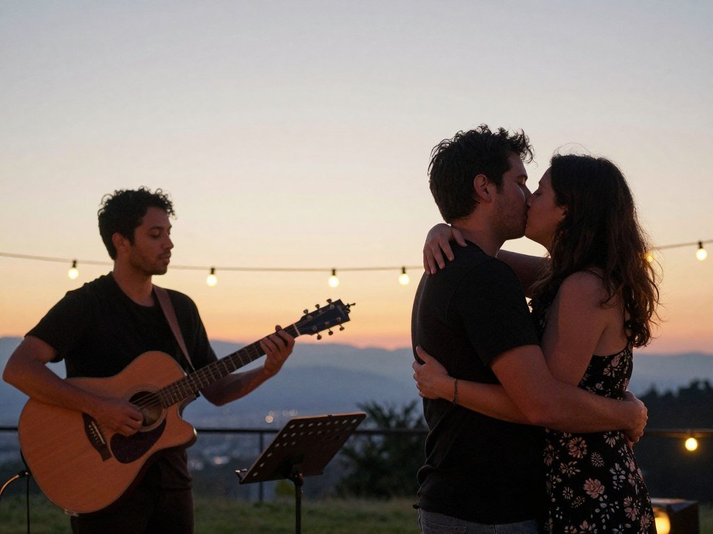 musicians performing during proposal musicians performing during proposal