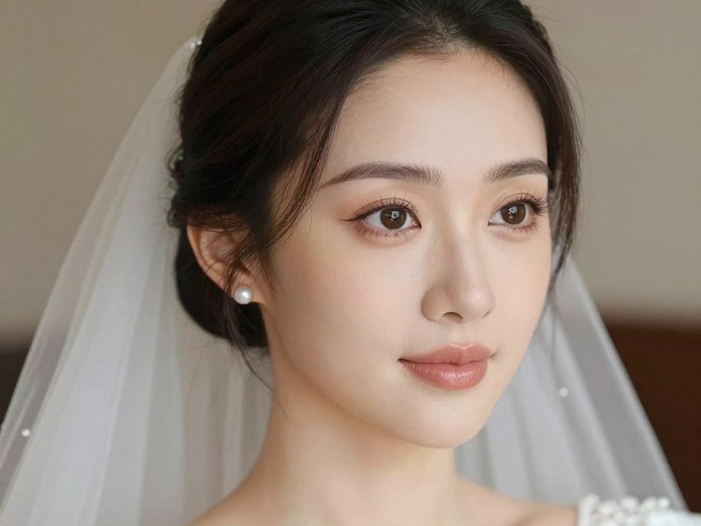 natural makeup and soft hairstyle