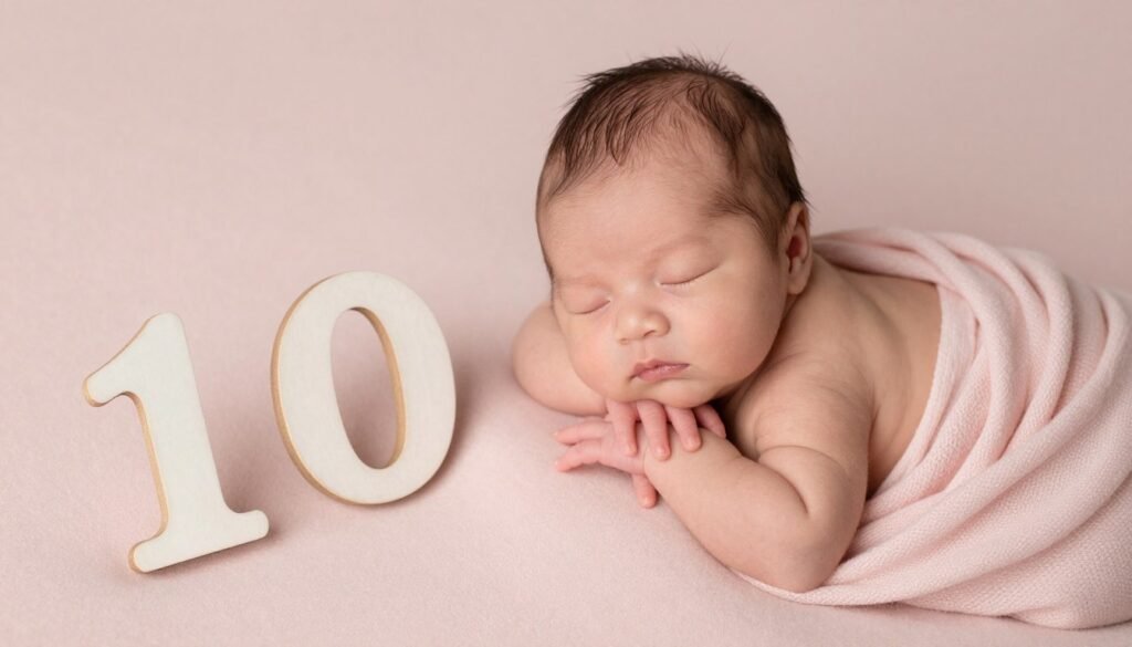 newborn baby with padrinos announcement