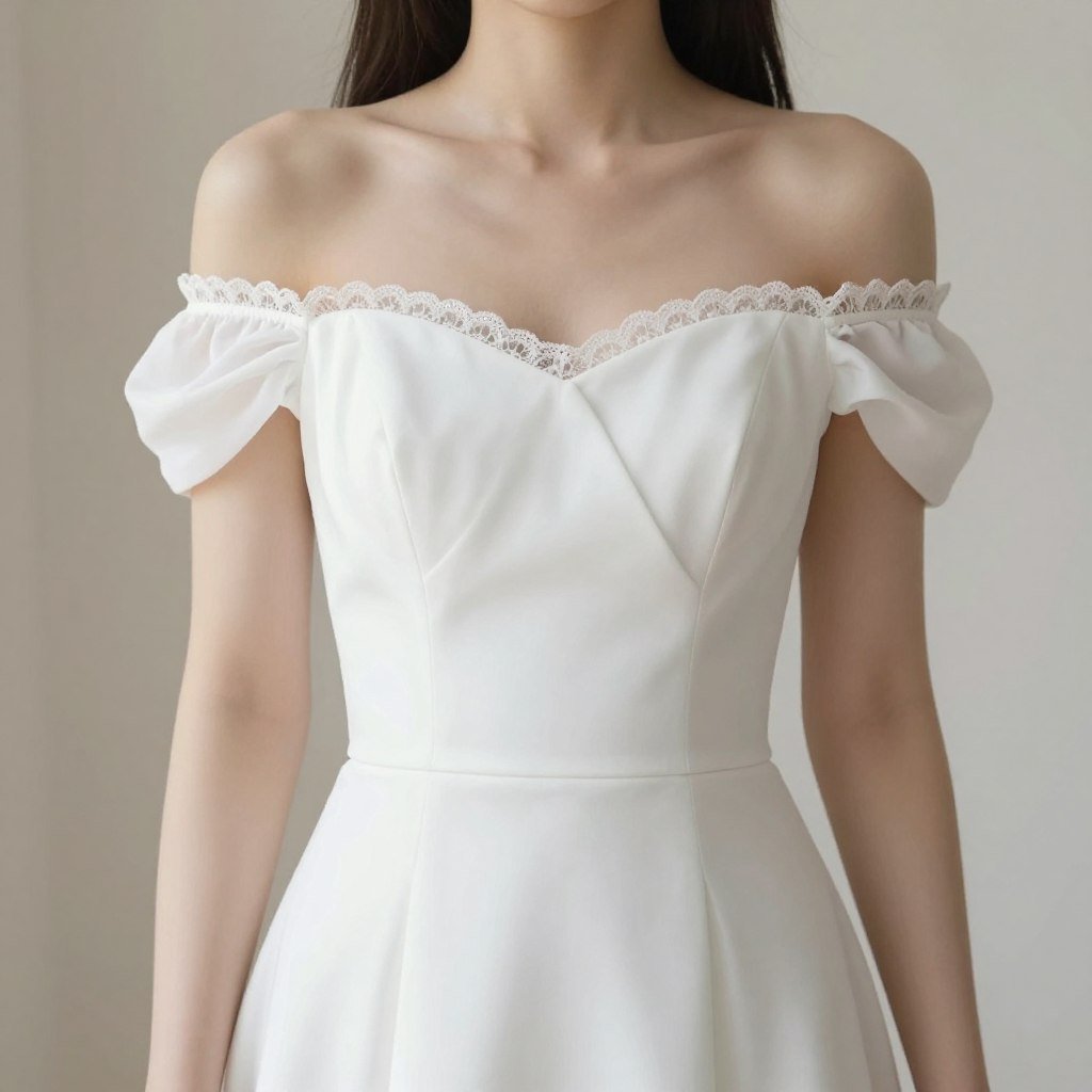 off shoulder proposal dress