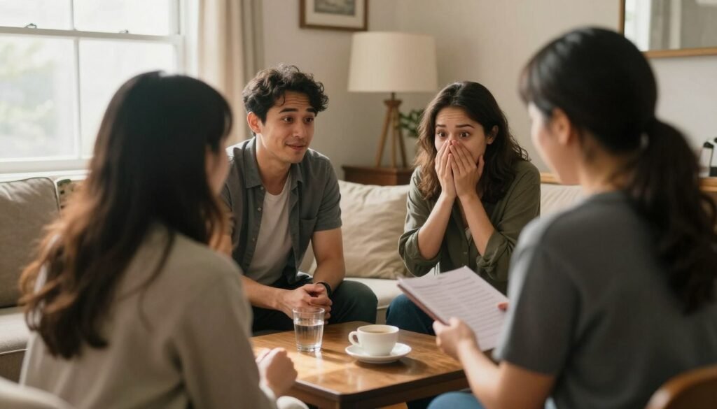 officiant proposal ideas showing emotional moment between couple and friend officiant proposal ideas showing emotional moment between couple and friend
