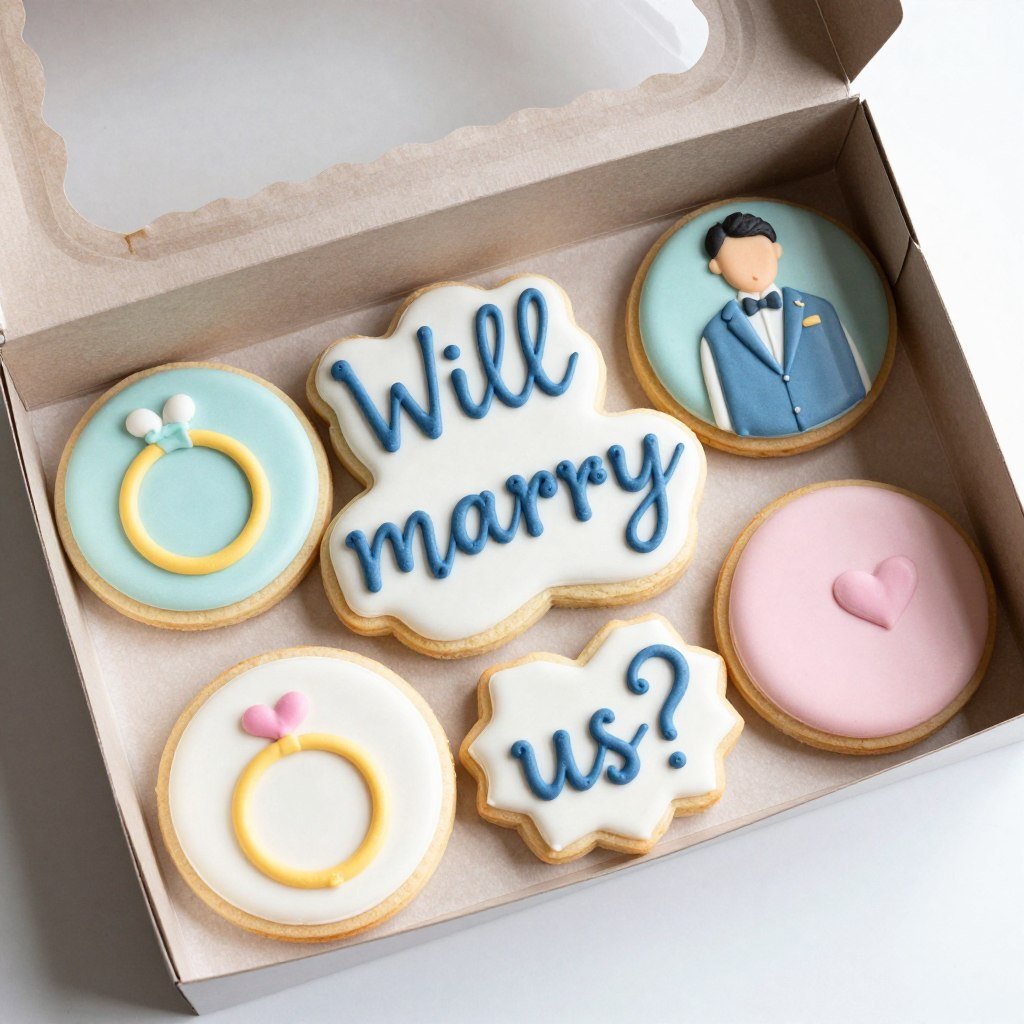 officiant proposal ideas with decorated cookies in gift box officiant proposal ideas with decorated cookies in gift box