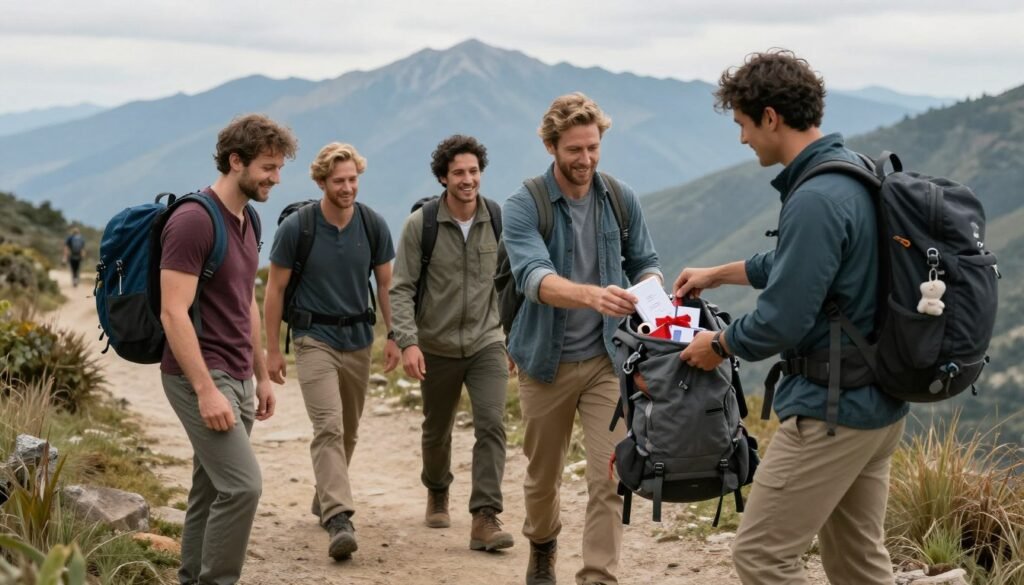 outdoor adventure groomsman proposal moment