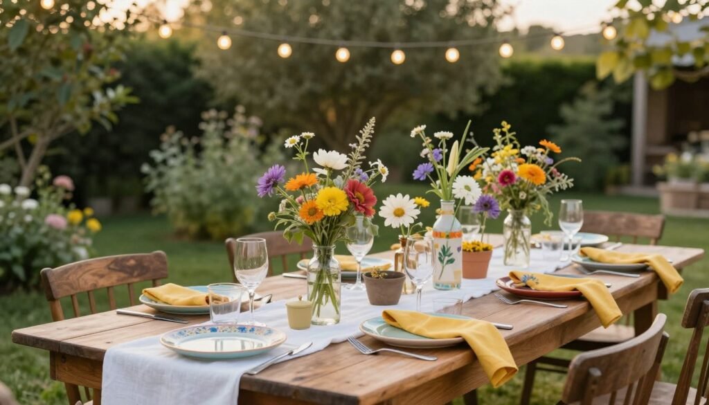 outdoor table setting ideas for summer party