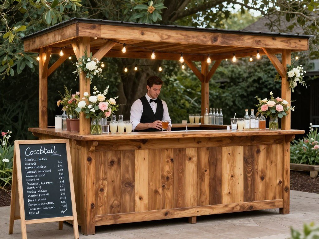 outdoor wedding bar setup