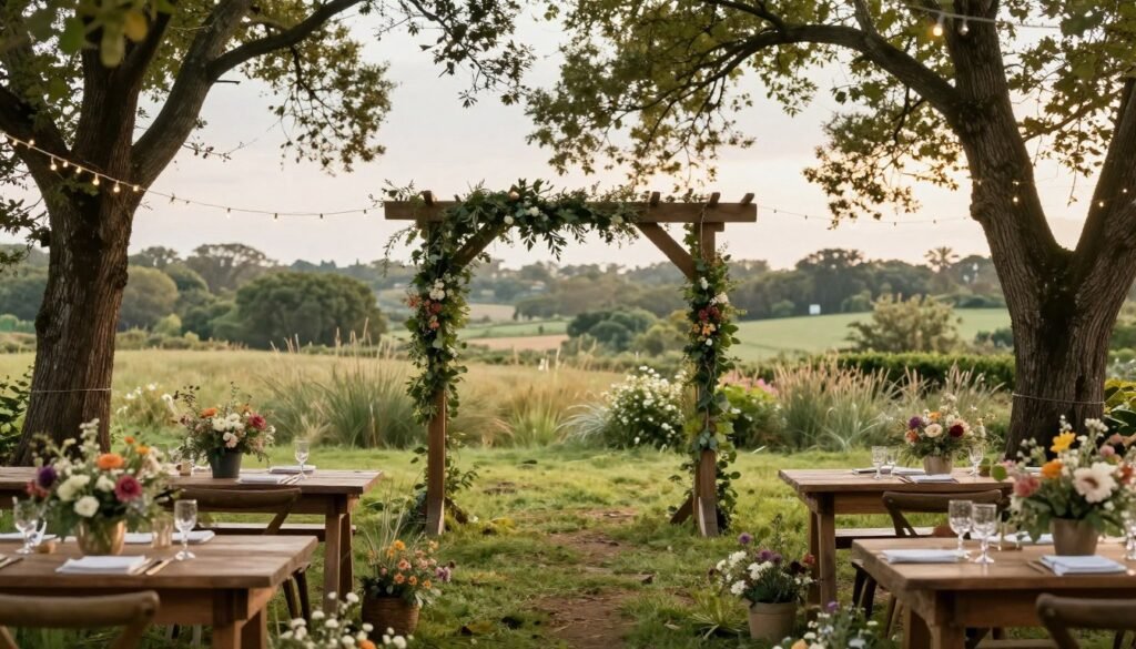 outdoor wedding diy ideas with natural garden setting