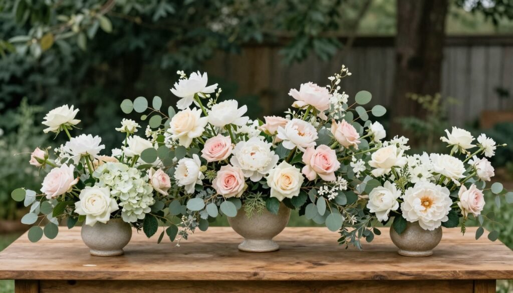 outdoor wedding floral arrangements and centerpieces
