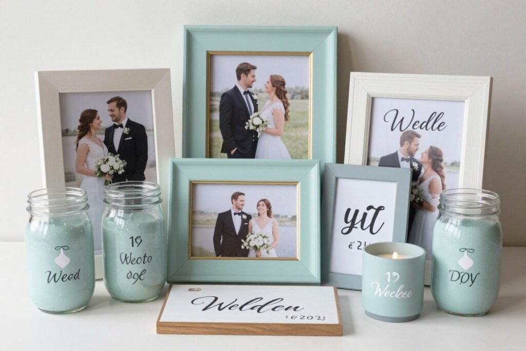 painted wedding decor items in custom colors