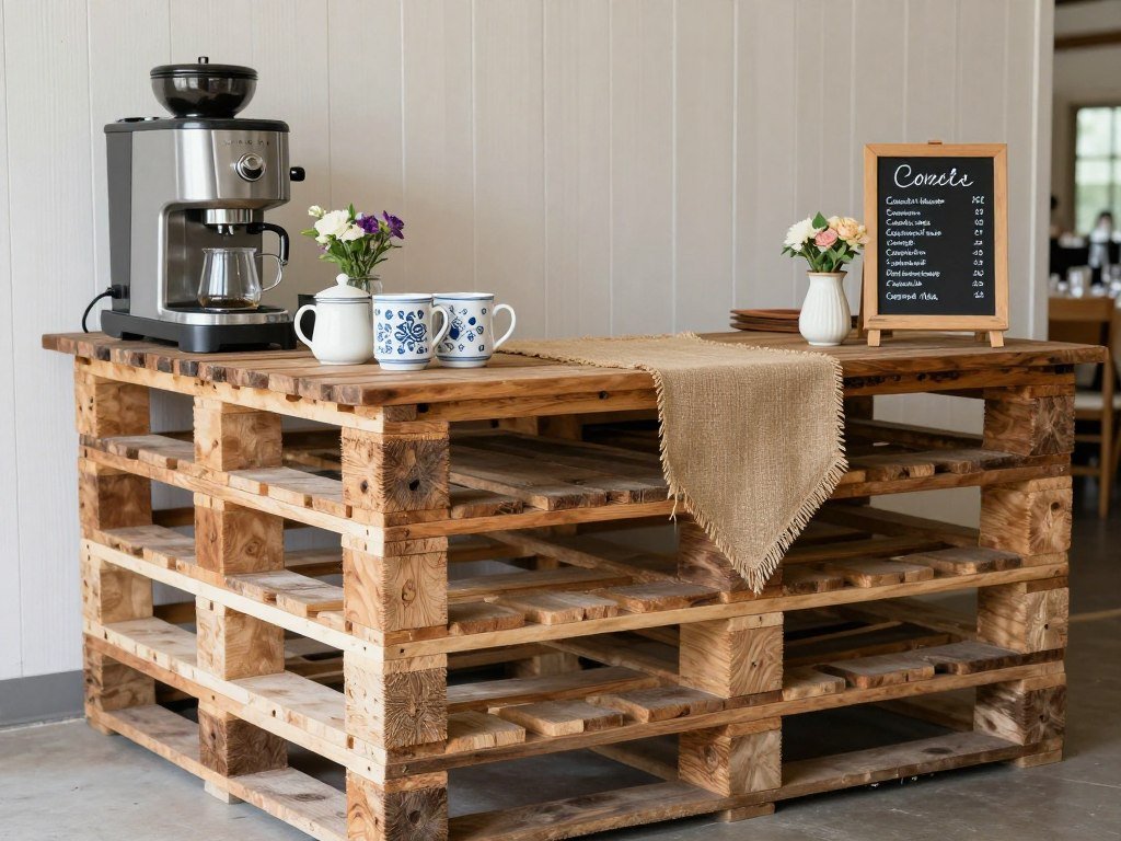 pallet coffee bar station wedding brunch