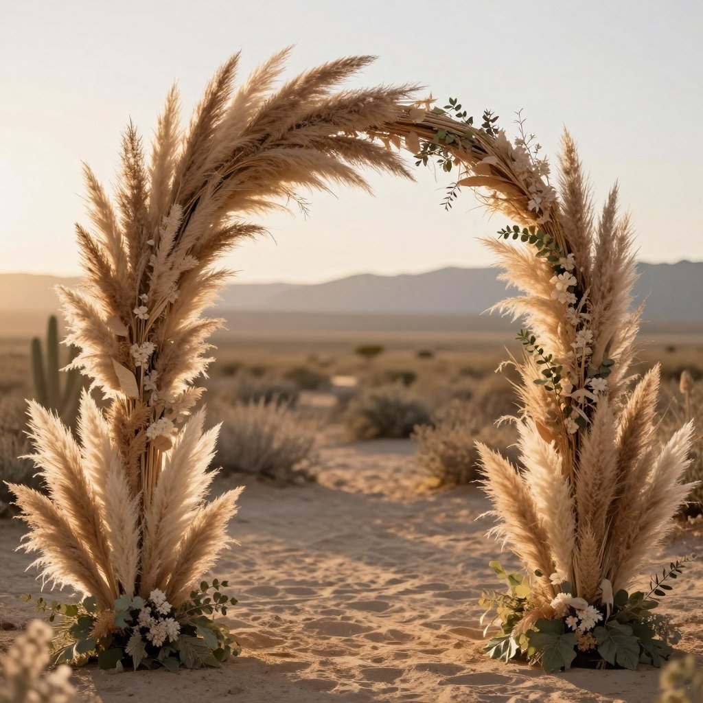 pampas grass wedding arch decoration