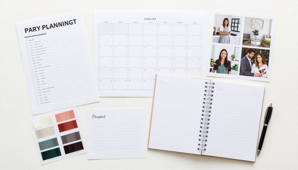 party planning checklist and supplies