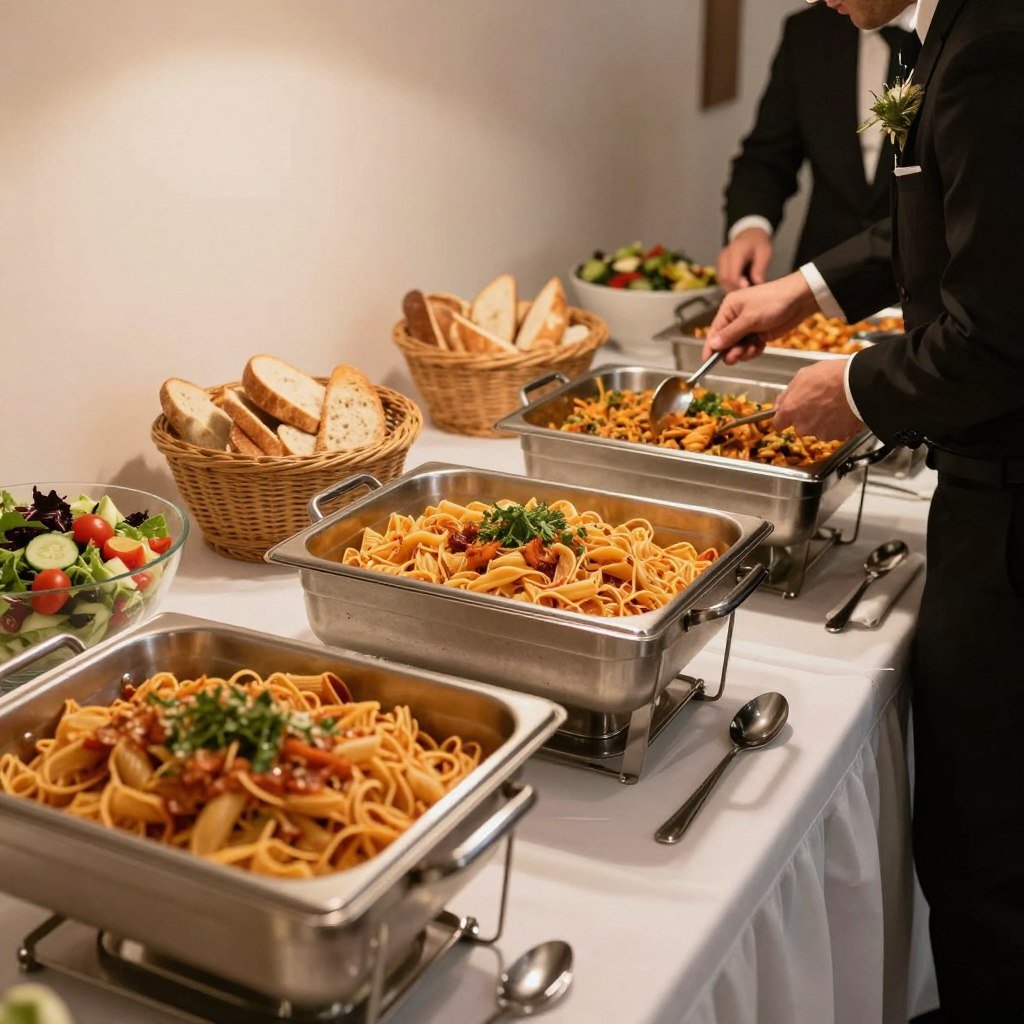pasta buffet wedding display
