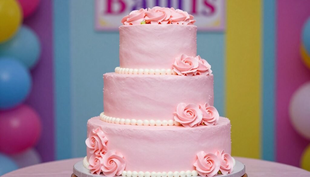 pastel birthday cake covered in buttercream roses for 2000s party