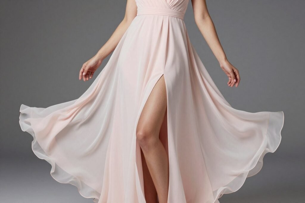 pastel bridesmaid dress with elegant thigh slit pastel bridesmaid dress with elegant thigh slit