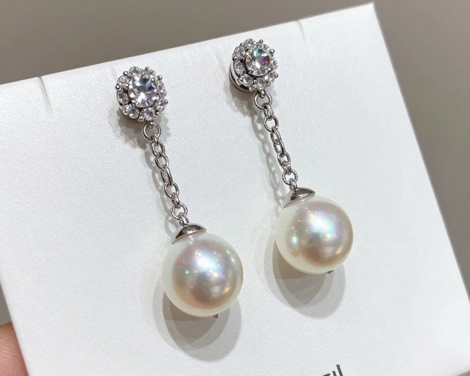 pearl drop earrings for bride on display pearl drop earrings for bride on display