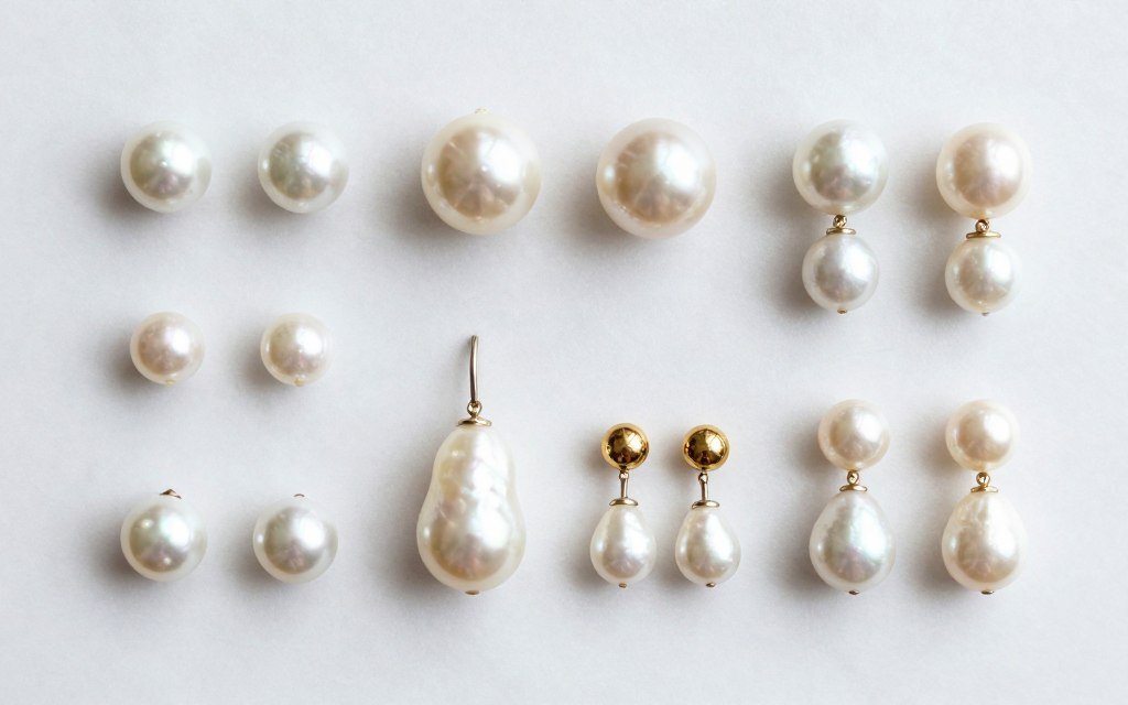 pearl stud earrings wedding jewelry collection