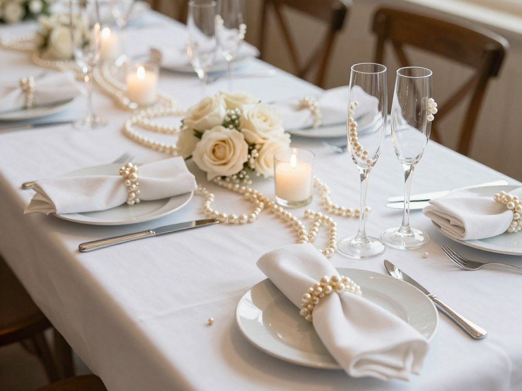 pearl-themed bridal shower decorations with elegant table settings pearl-themed bridal shower decorations with elegant table settings