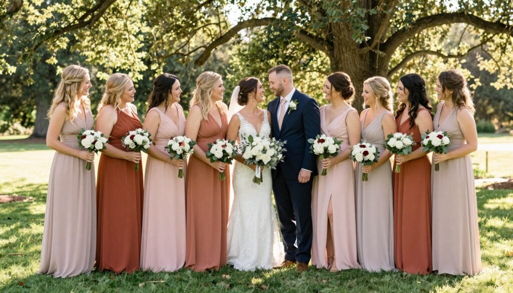 perfect summer wedding bridal party portrait
