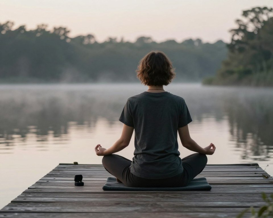 person meditating before proposal to calm nerves