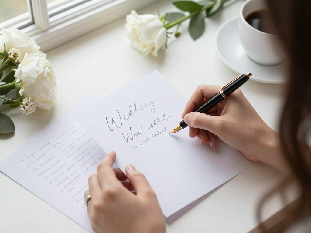 person writing heartfelt bridesmaid proposal message