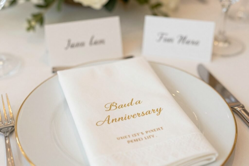 personalized anniversary party details and decorations
