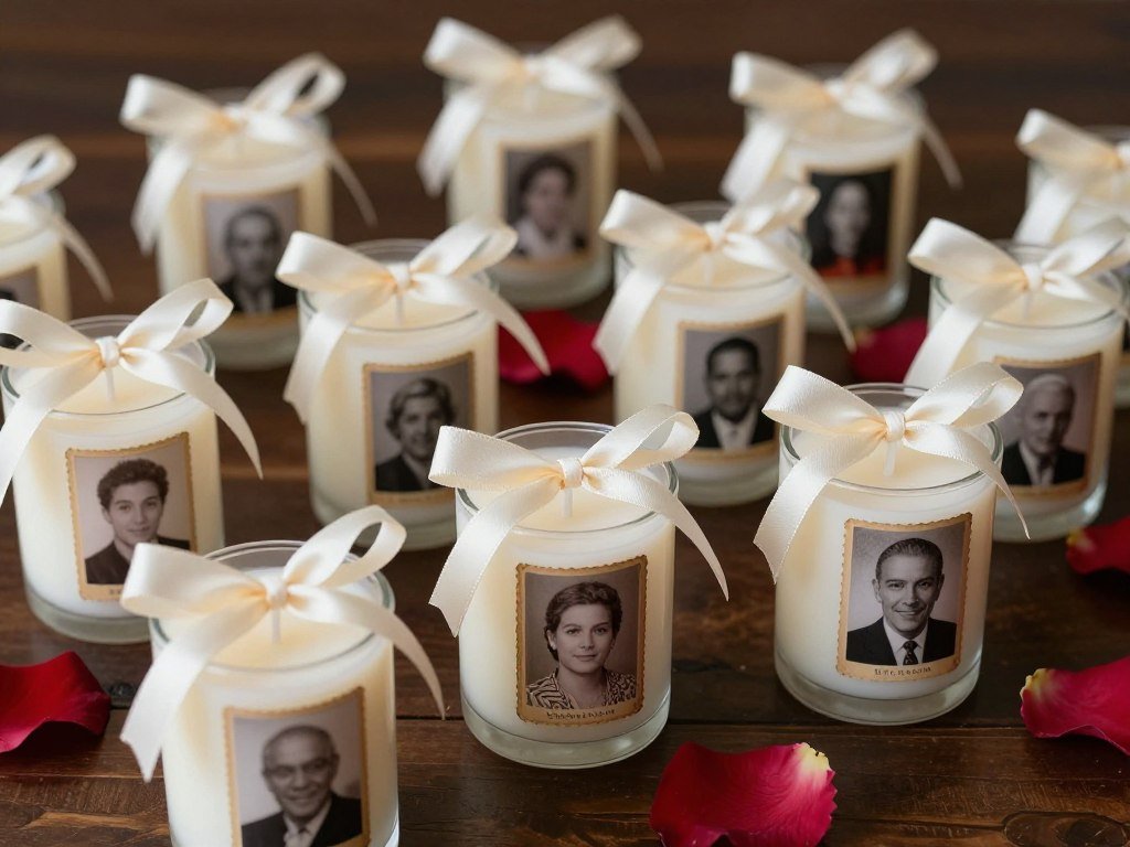personalized memorial candles with photo labels
