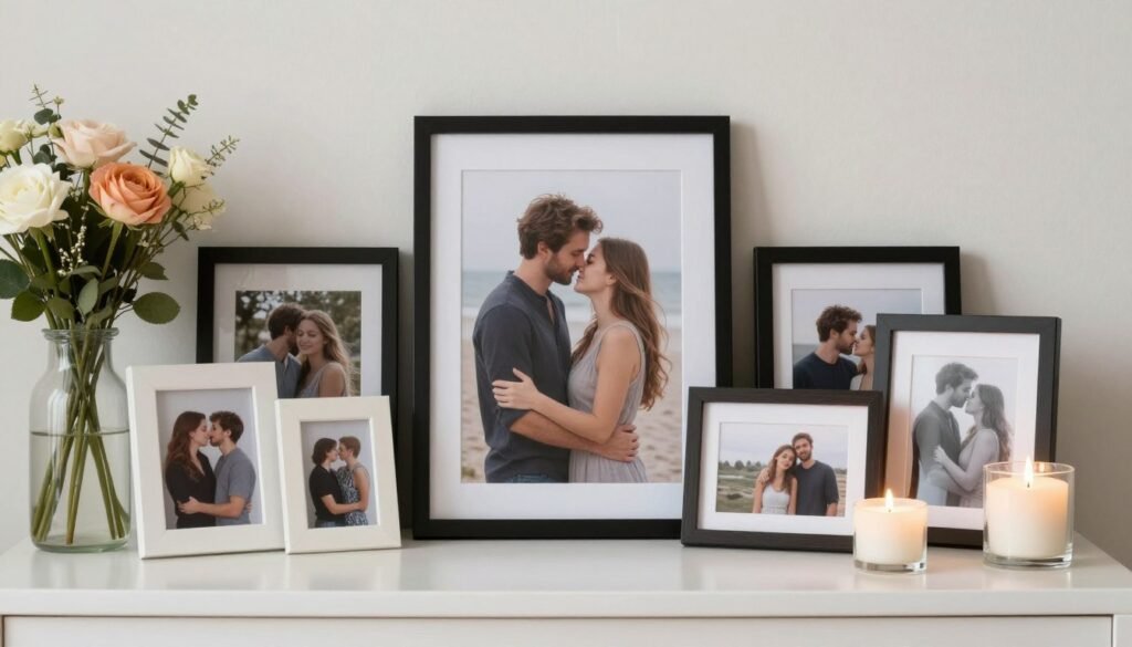 personalized proposal setup with photos and meaningful objects