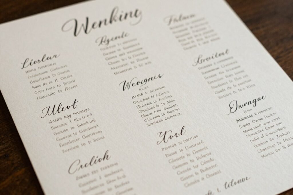 personalized small wedding seating details