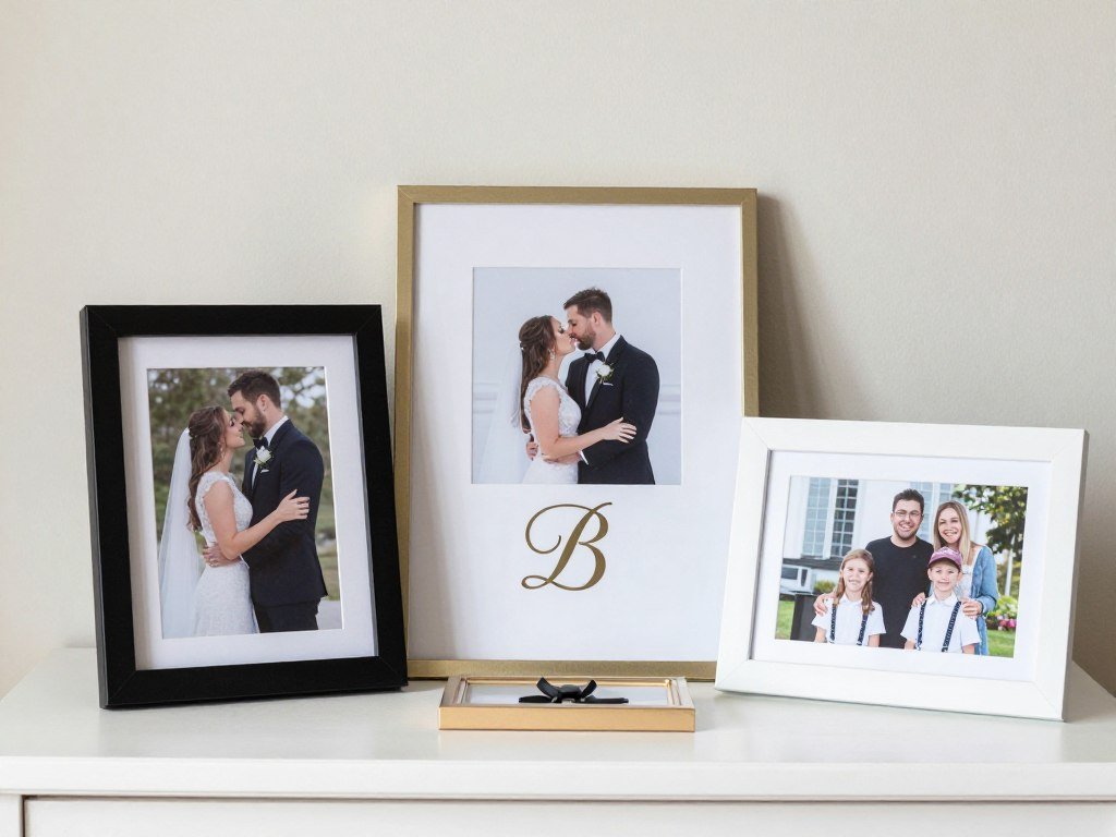 personalized wedding details including monogram and photos