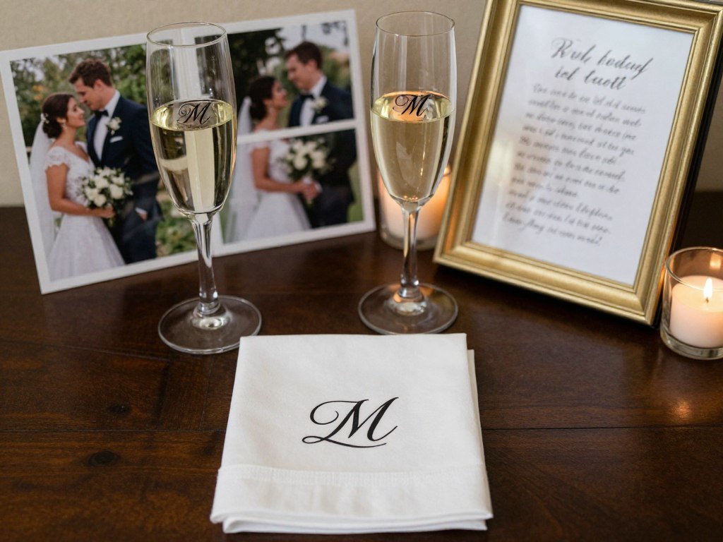 personalized wedding details with custom monogram and meaningful touches