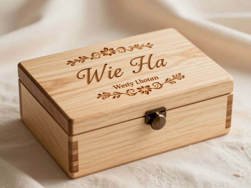 personalized wedding keepsake box with couple's initials and wedding date