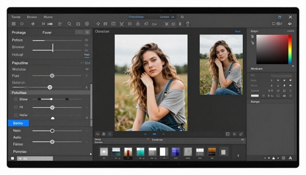 photo editing software interface showing proposal picture enhancement